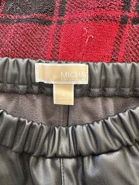 MICHAEL Michael Kors Black Faux Leather Pull-On Pants Size 8